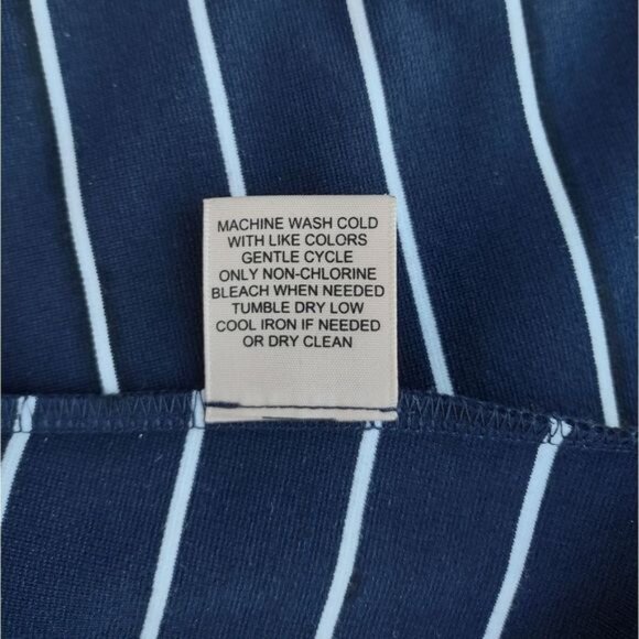 Philosophy A-line Striped Knit Skirt Large Knee Length Modest Blue White Casual - Picture 8 of 11